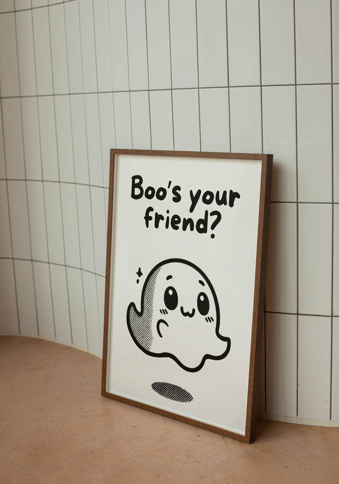 Boo To You Too Cute Kawaii Ghost Funny Halloween Party Poster - Image 2