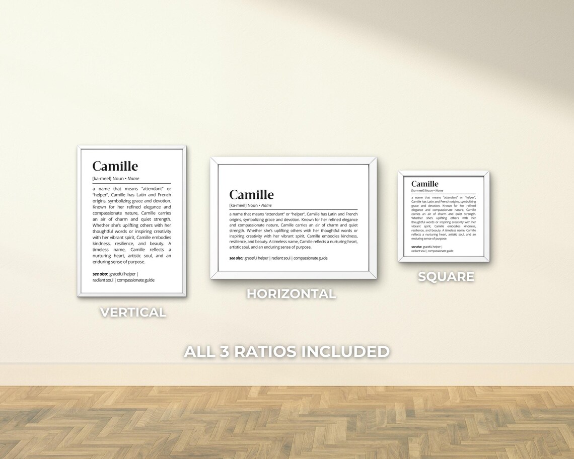 Camille Name Definition Poster, Minimalist Decor - Image 3