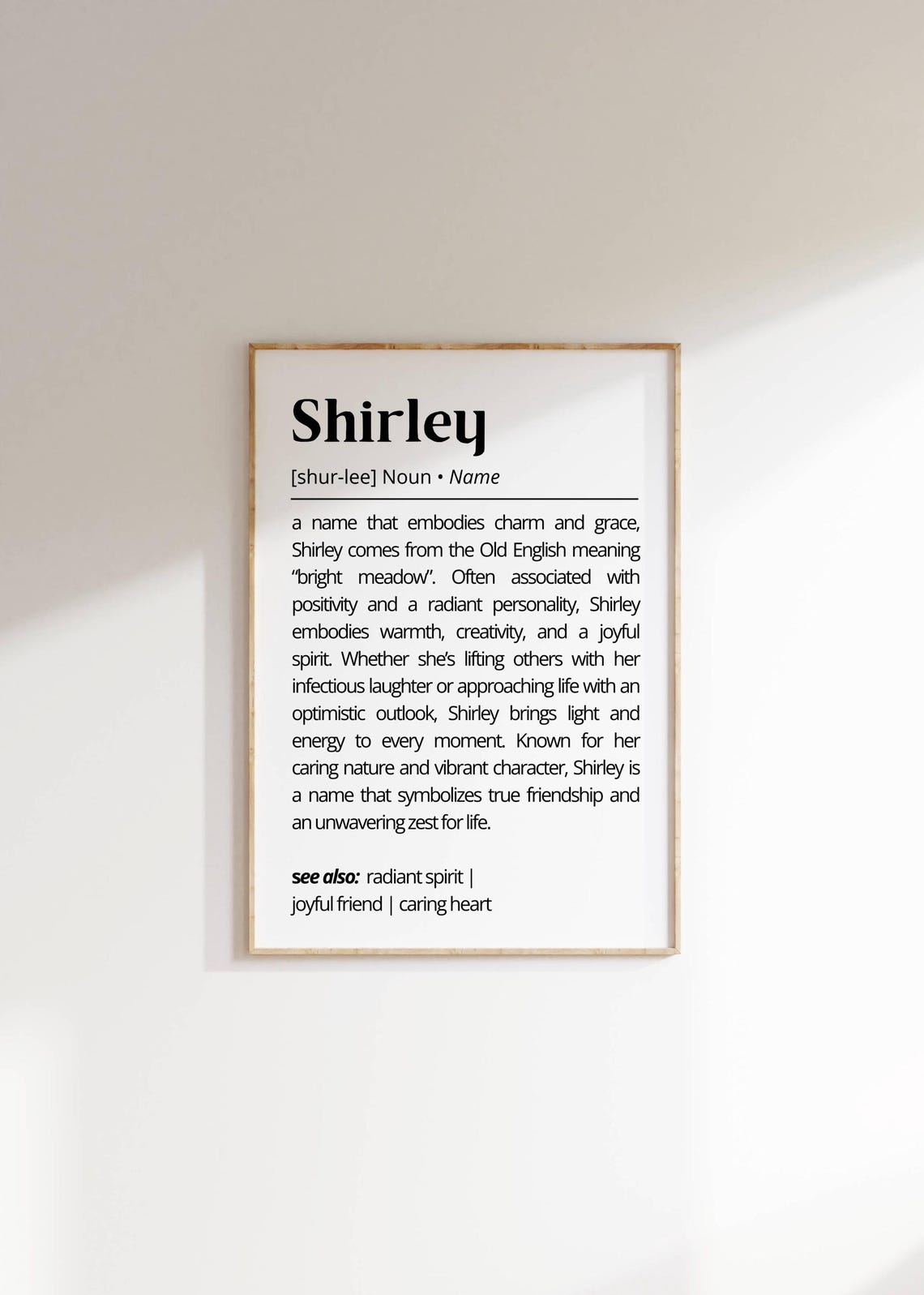 Shirley Name Definition Elegant Personalized Radiant Grace Wall Art - Image 2