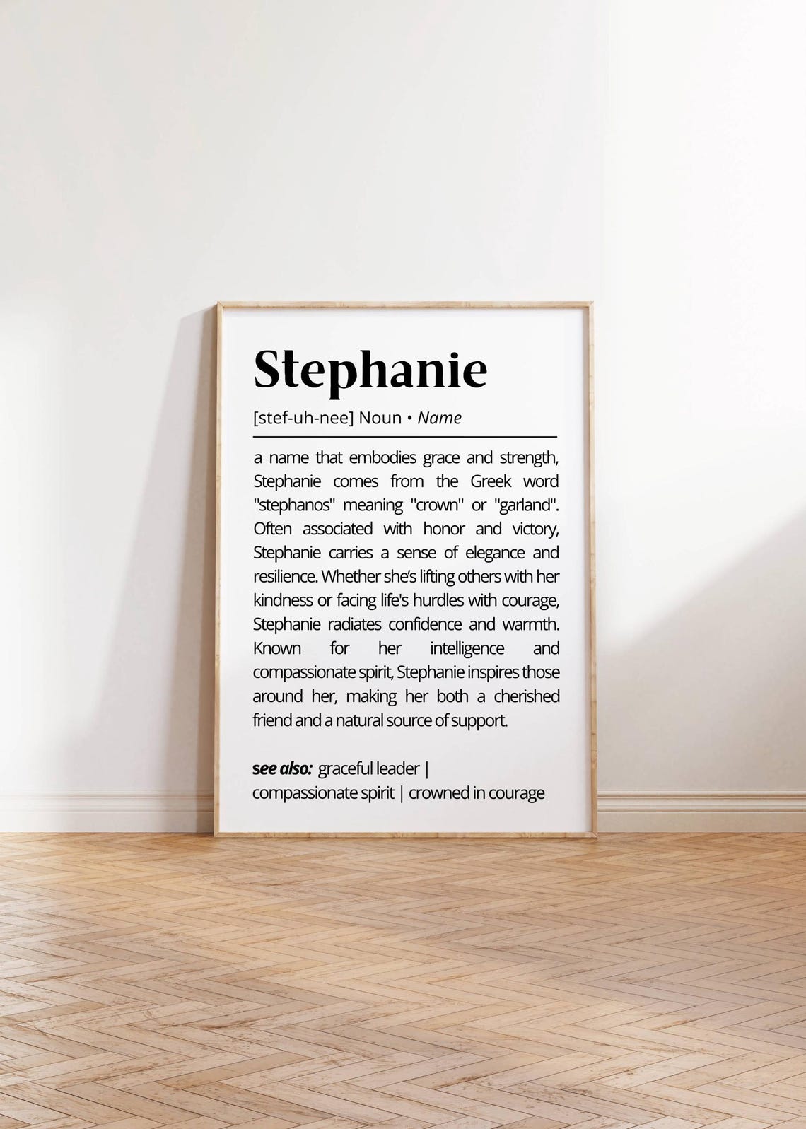 Stephanie Name Definition Elegant Personalized Crown Victory Poster - Image 2