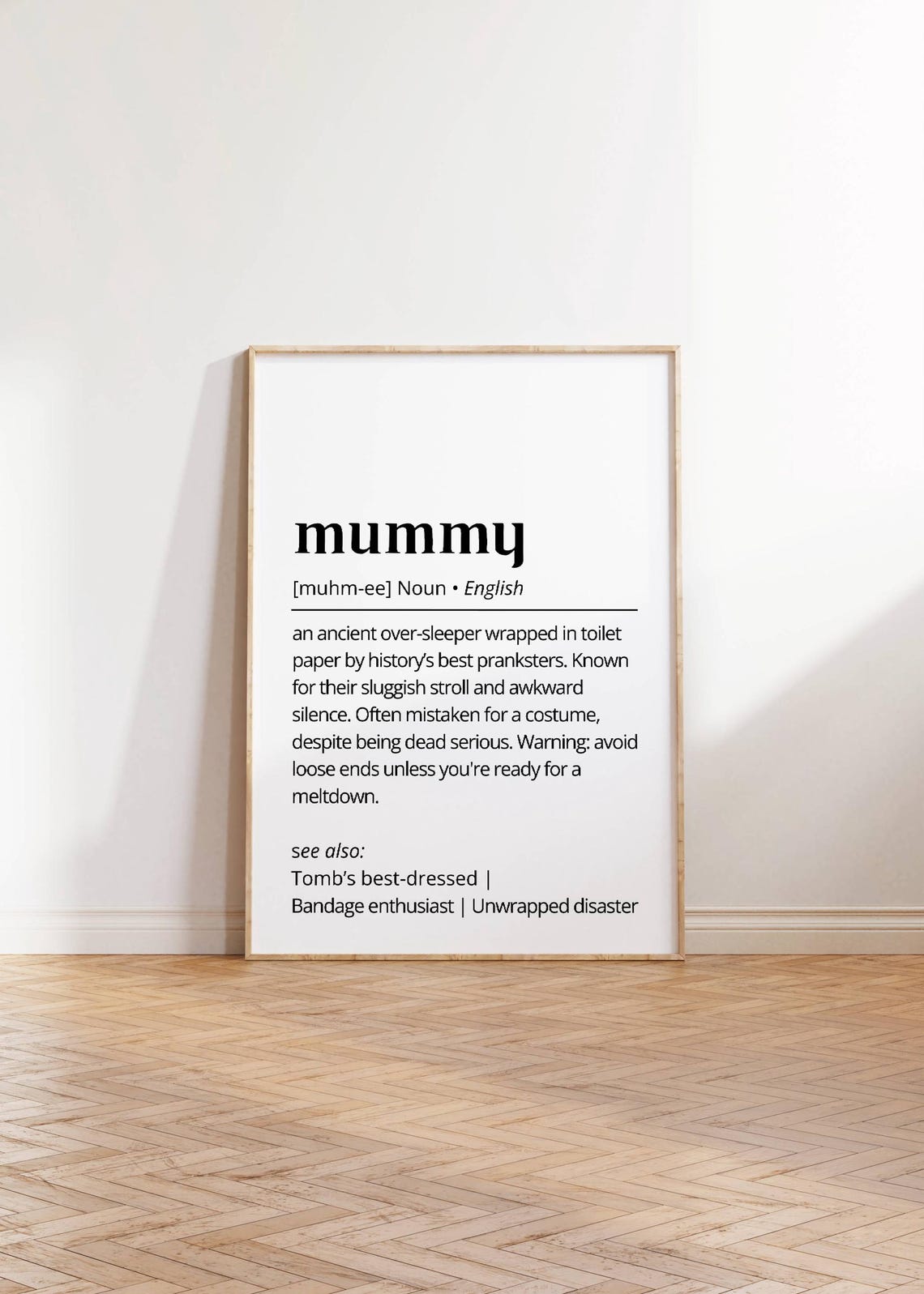 Mummy Funny Definition Print Halloween Spooky Ancient Egypt Decor - Image 2