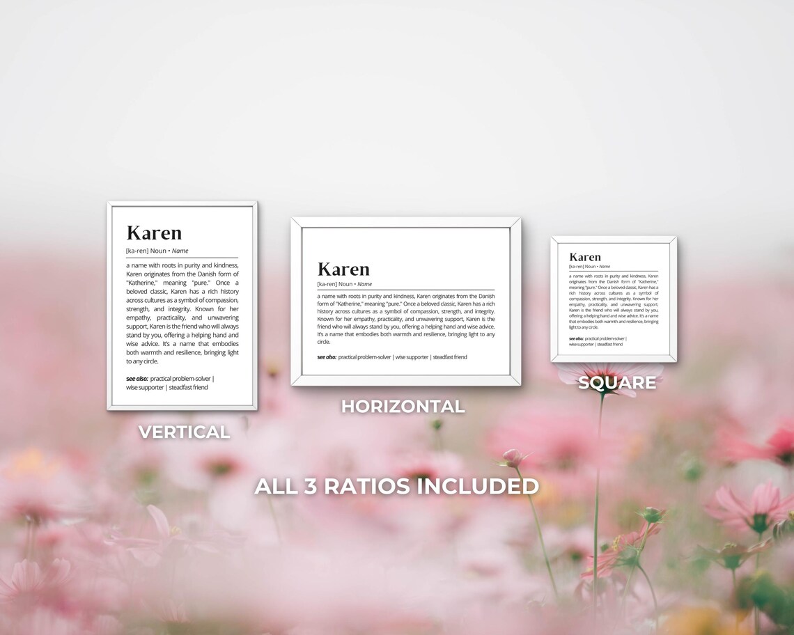 Karen Name Meaning Personalized Name Art, Minimalist - Image 3
