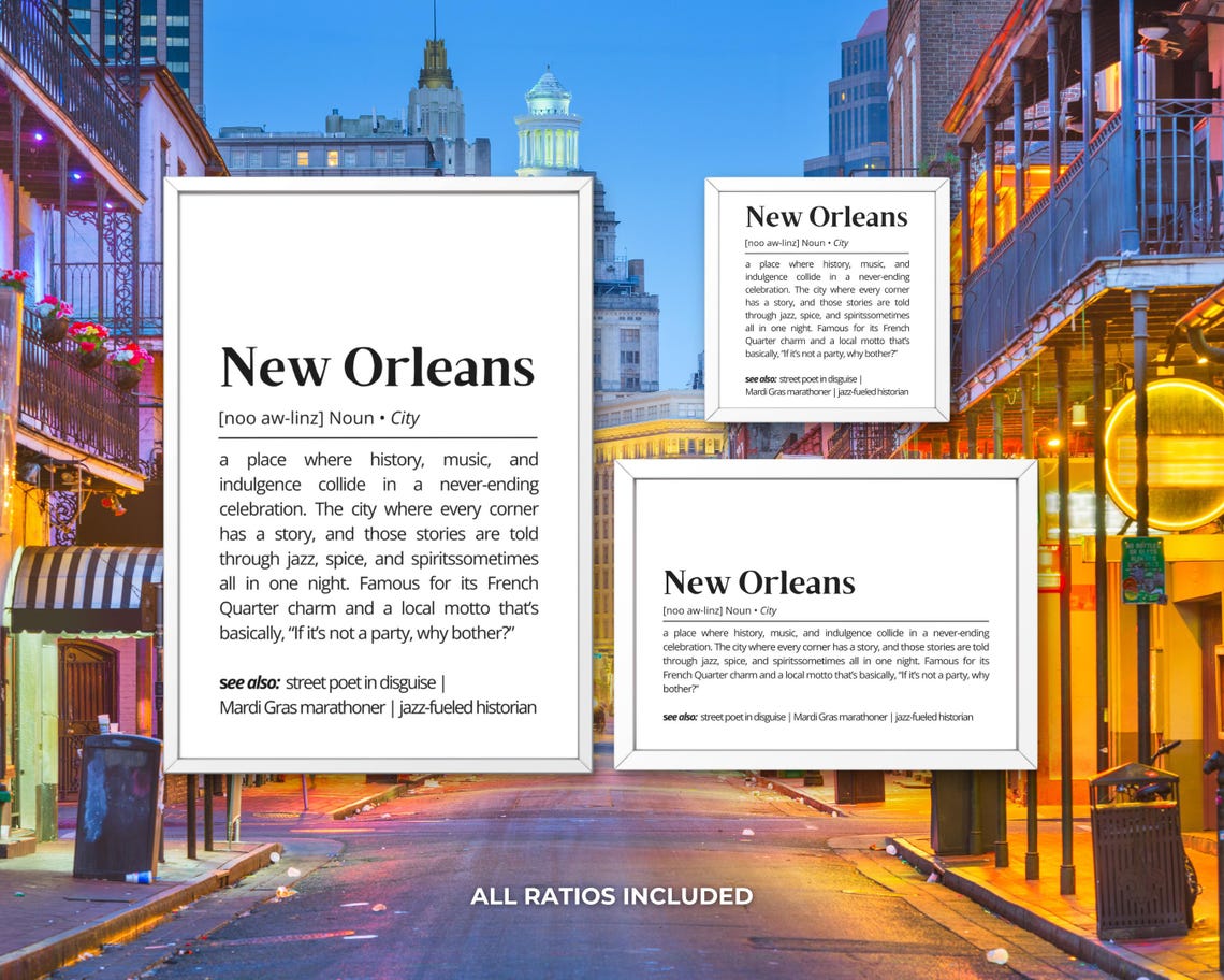 New Orleans Louisiana Jazz City Dictionary Definition Poster - Image 3