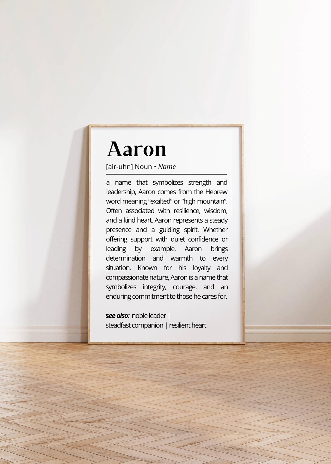 Aaron Name Definition Personalized Minimalist Art Print - Image 2