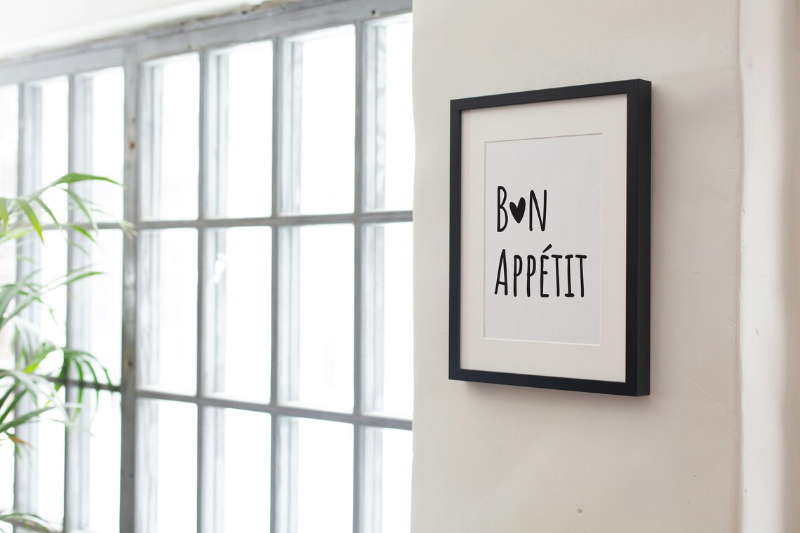 Bon Appetit Kitchen Quote, Minimalist Wall Art Print - Image 3