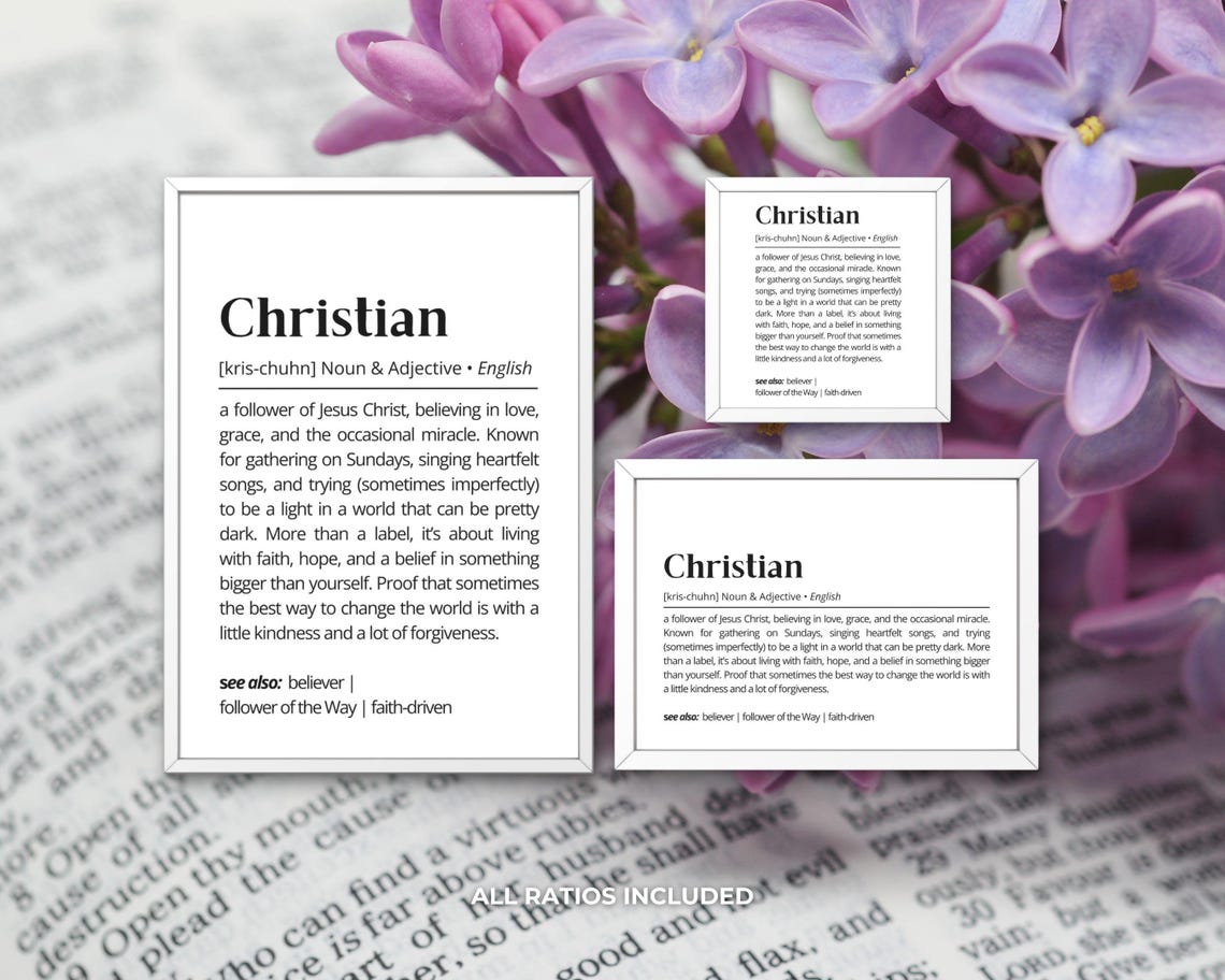 Christian Dictionary Definition Poster Faith Gift Wall Decor - Image 3