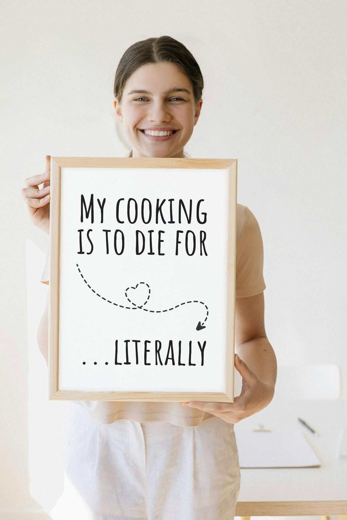 My Cooking Is to Die For Literally Funny Kitchen Humor Poster - Image 2