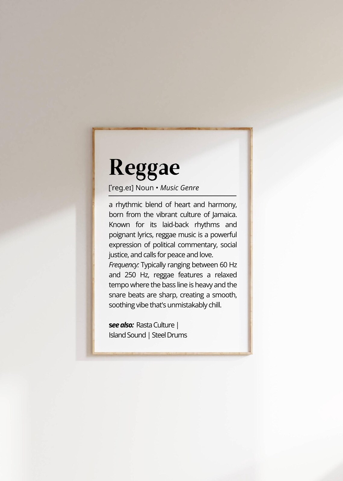 Reggae Music Definition Minimalist Art Print