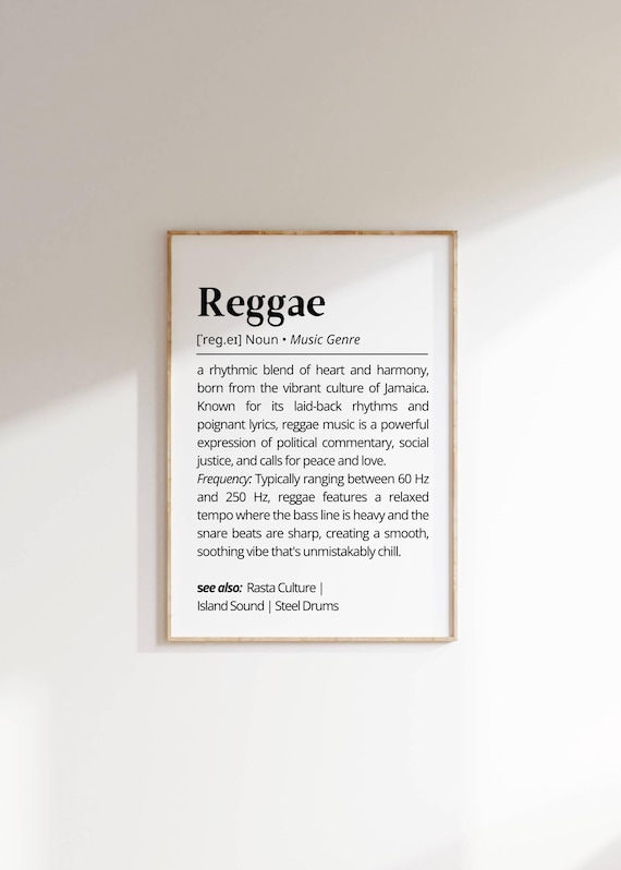 Reggae Music Definition Minimalist Art Print
