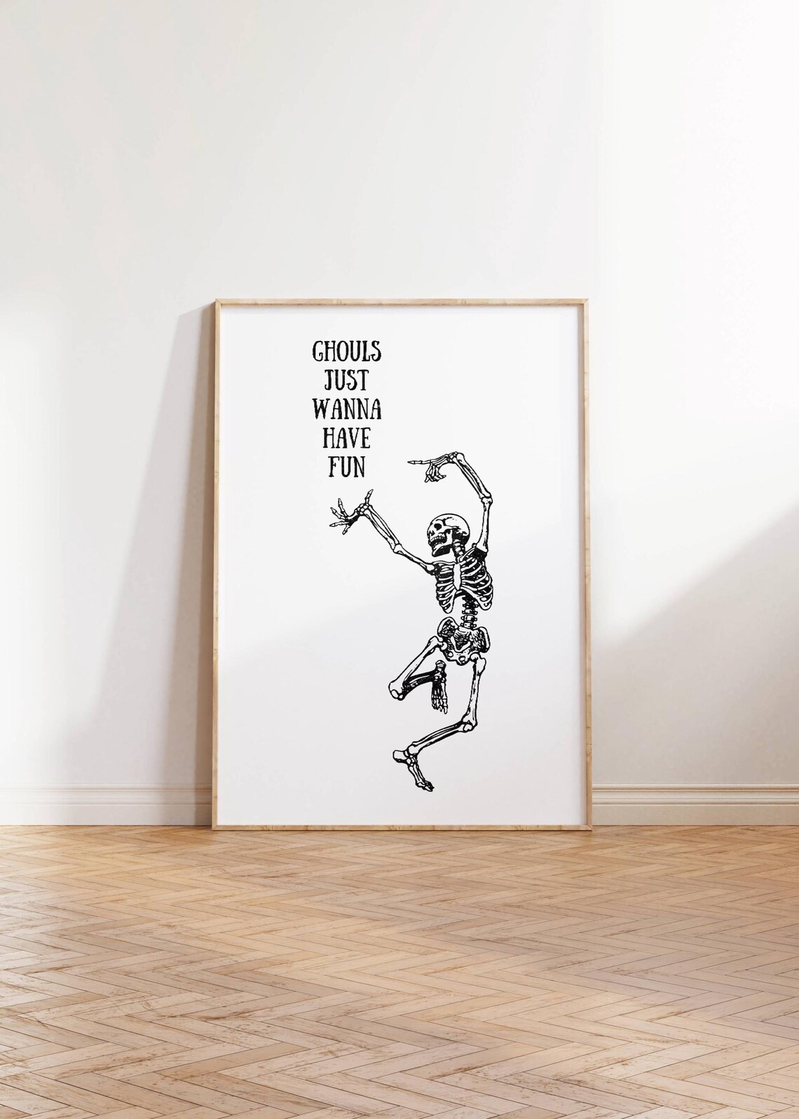 Ghouls Just Wanna Have Fun Dancing Skeleton Halloween Poster - Image 3