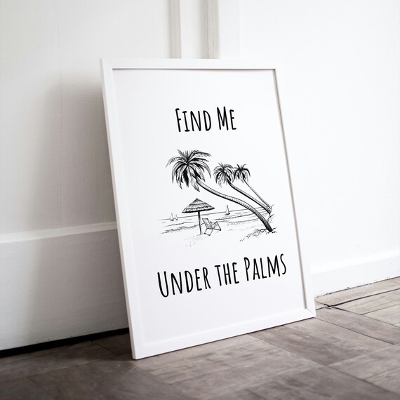 Coastal Art Vintage Art Minimalist Wall Art Beach House Posters Beachy Wall Art Palm Tree Print Minimalist Poster Beach Wall Art