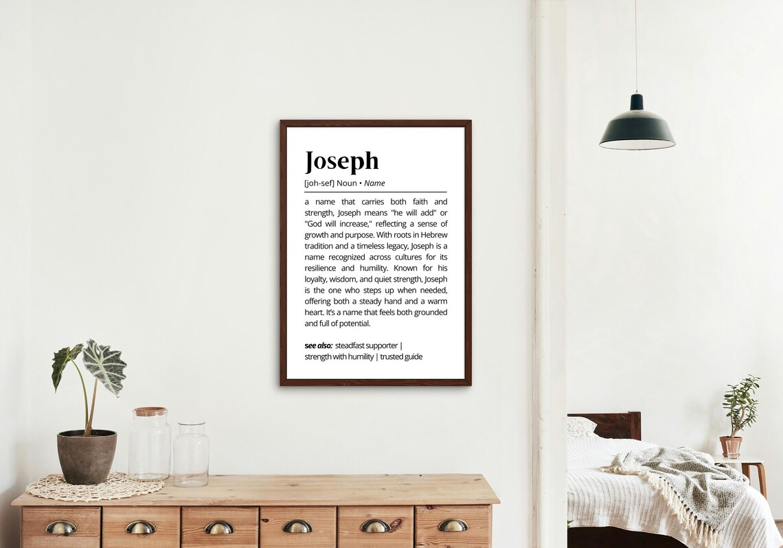 Joseph Name Definition Poster, Modern Minimalist Decor - Image 2