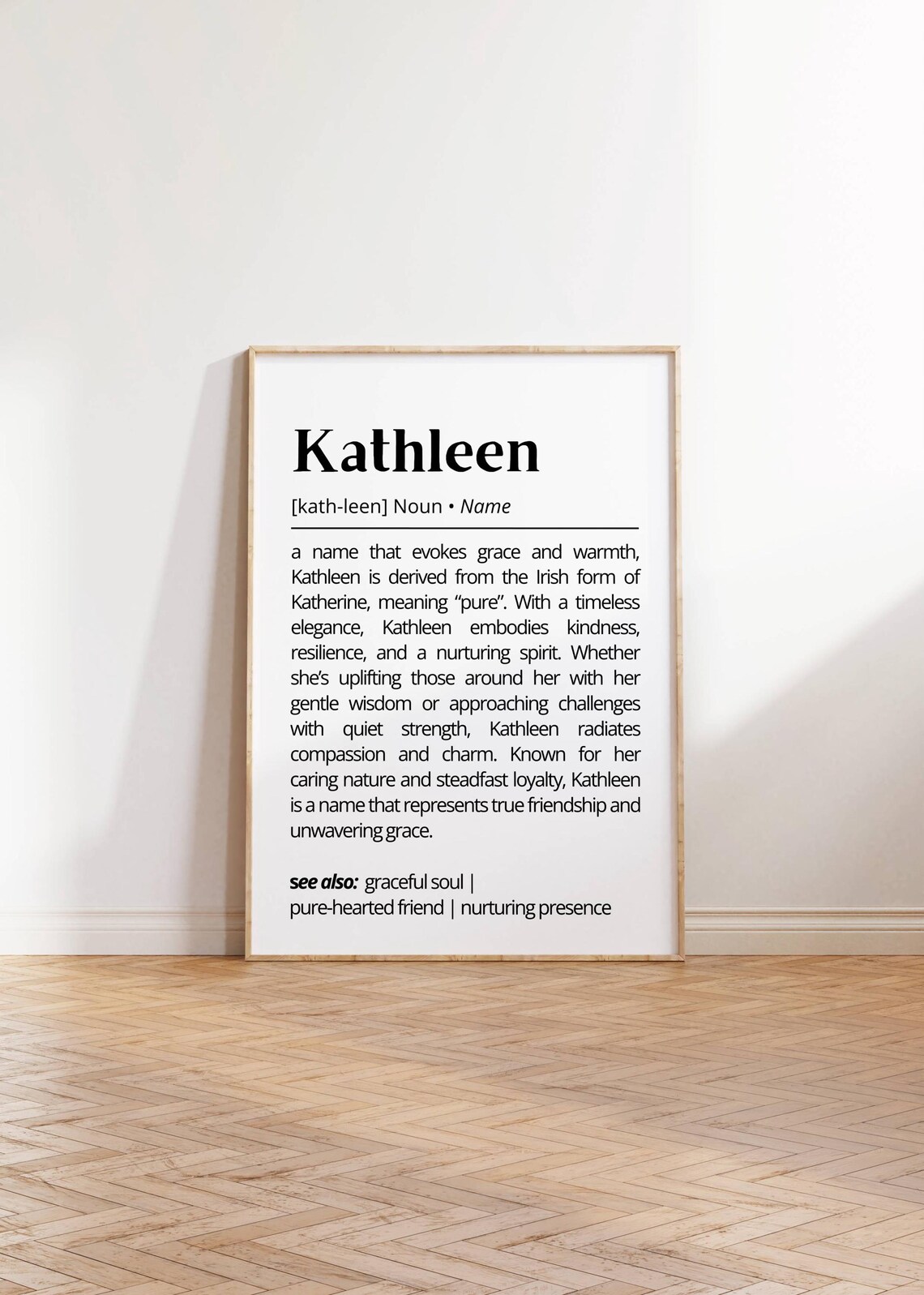 Kathleen Name Definition, Minimalist Typography Art Print - Image 2