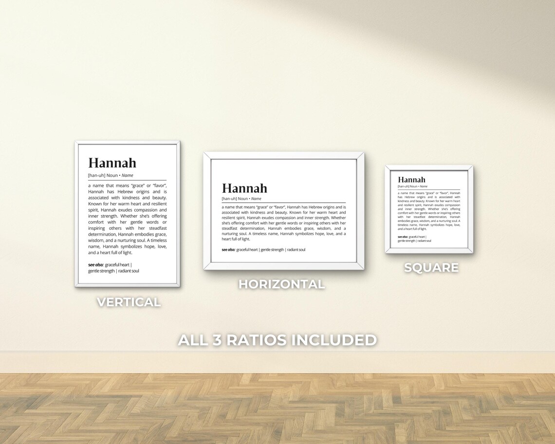 Hannah Name Definition Personalized Typography Art Print - Image 3