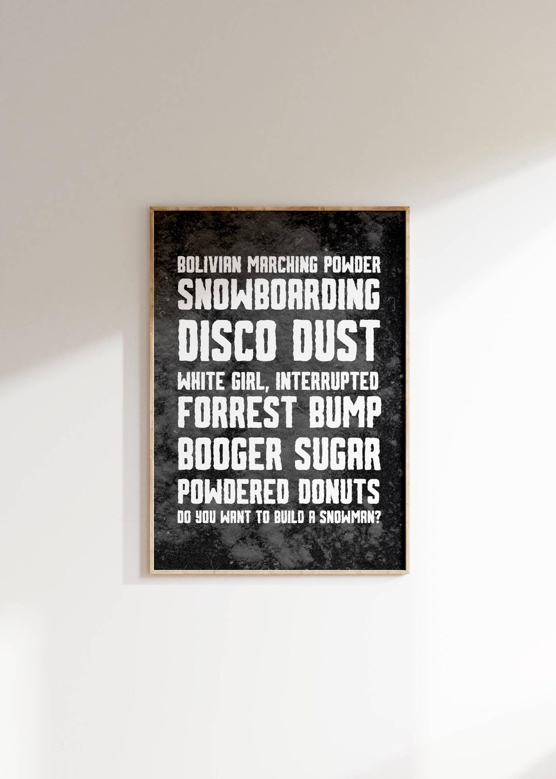 Funny Slang Terms Blackboard Bold Typography Adult Humor Poster