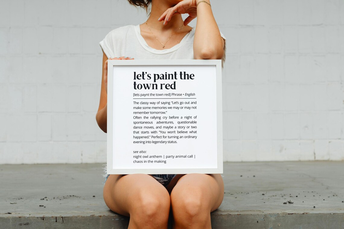 Let’s Paint the Town Red Definition Art Print - Image 2