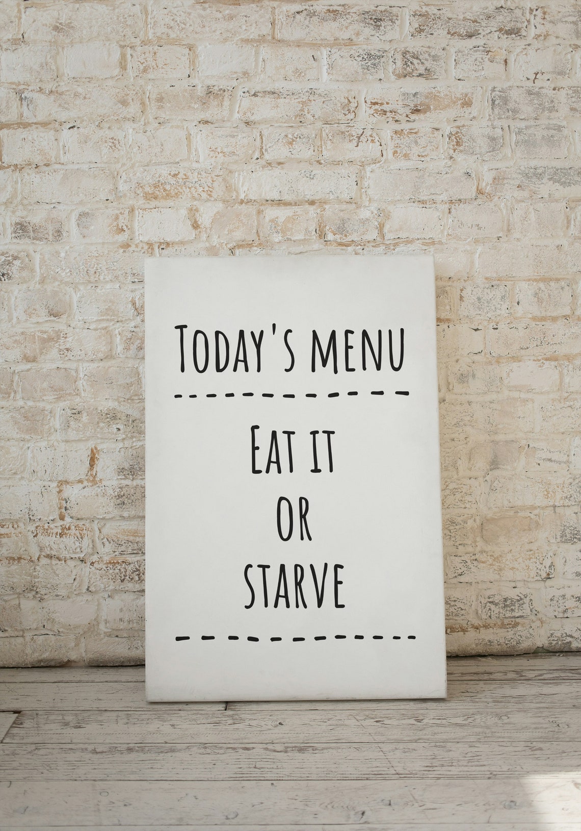 Today's Menu Eat It or Starve Funny Kitchen Typography Poster - Image 3