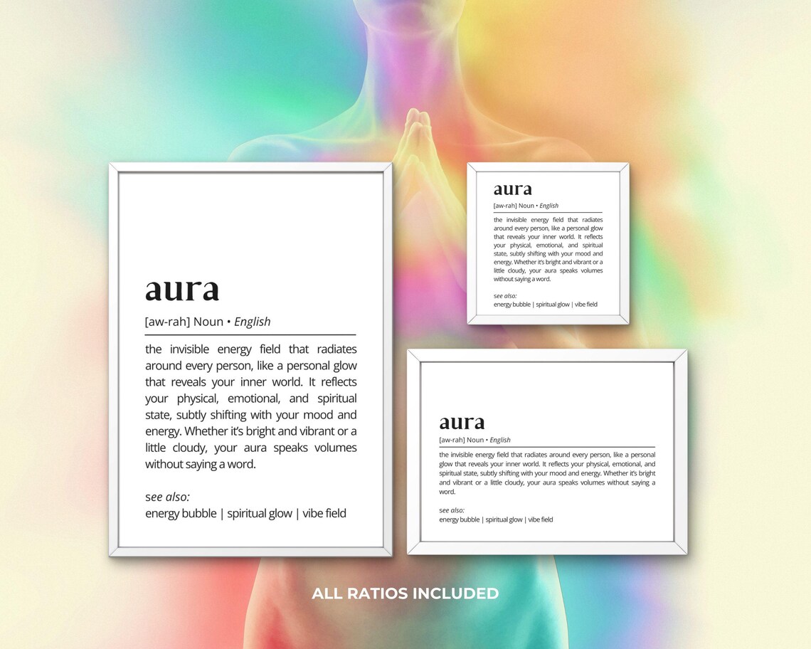 Aura Funny Dictionary Definition Energy Spiritual Modern Art Poster - Image 2