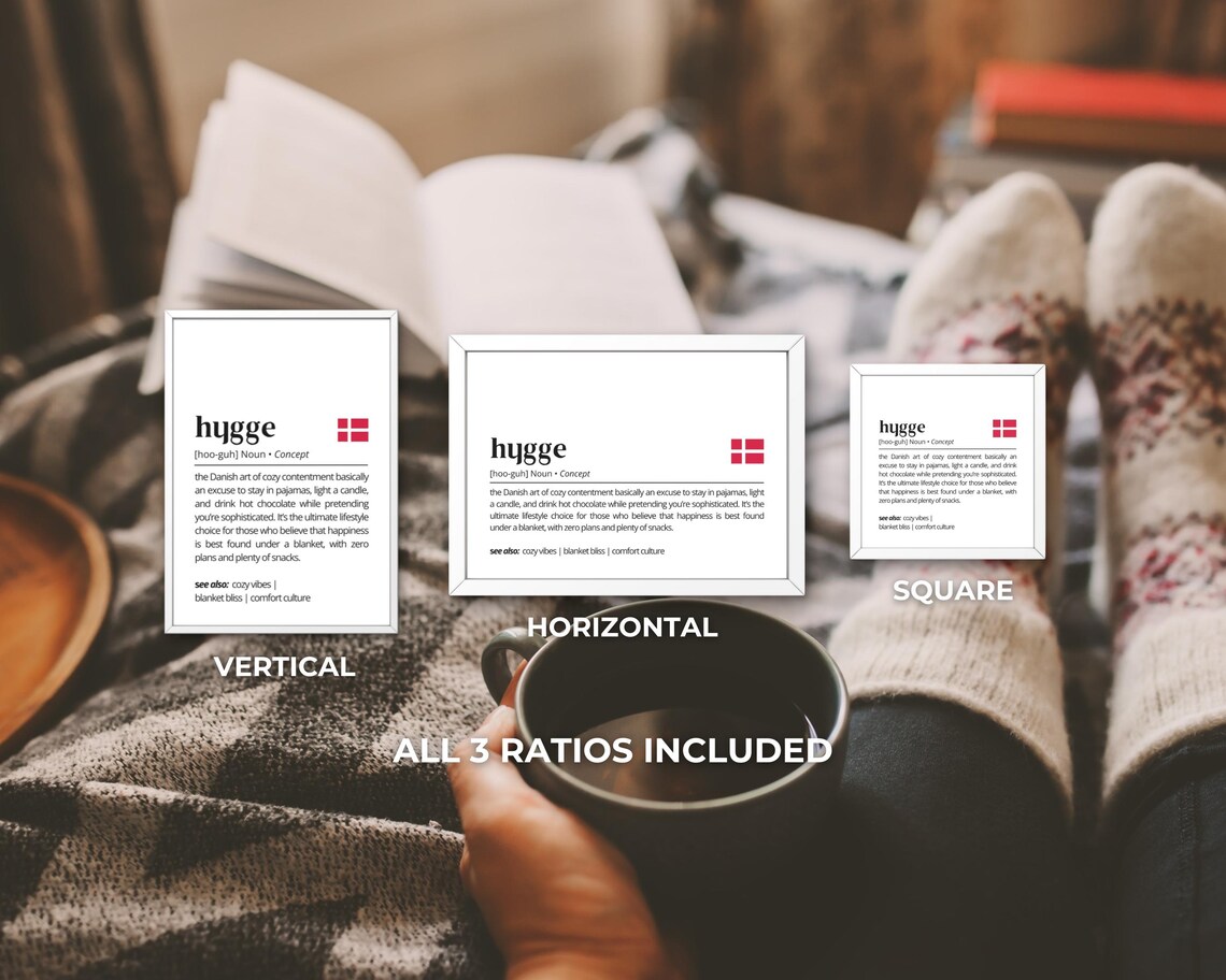 Hygge Definition Cozy Danish Concept Scandinavian Comfort Poster - Image 3