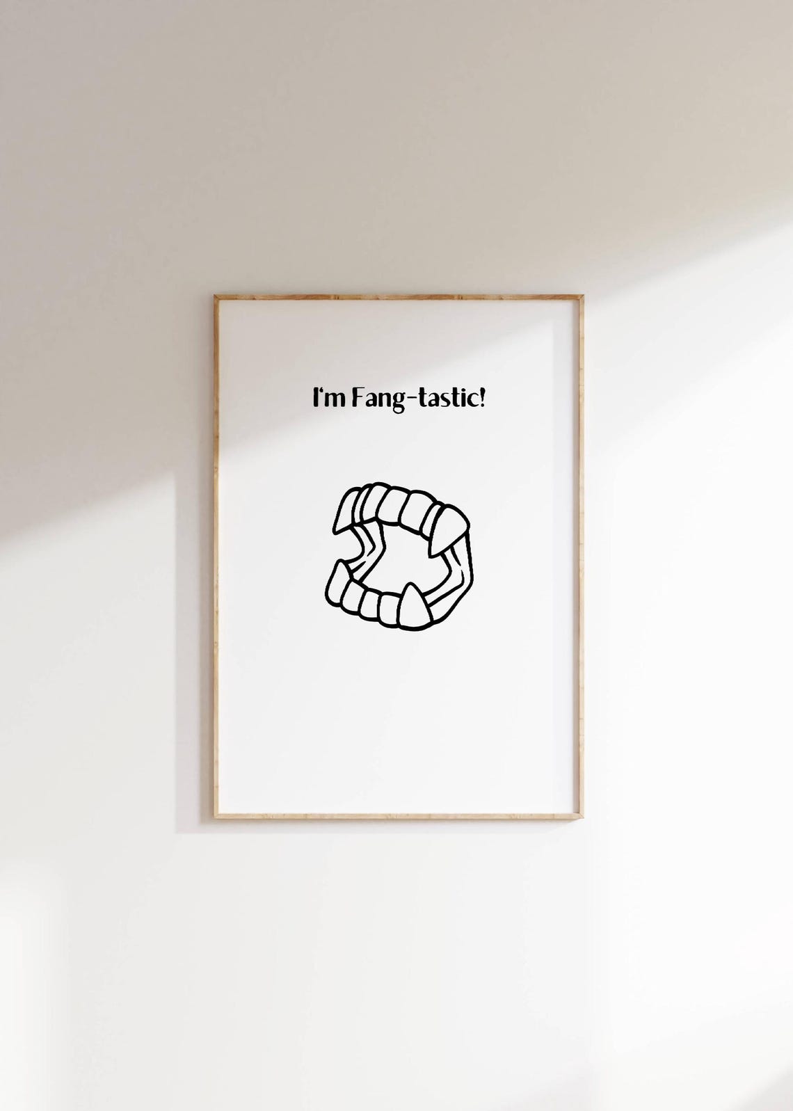 Im Fang Tastic Vampire Fangs Line Art Funny Halloween Poster