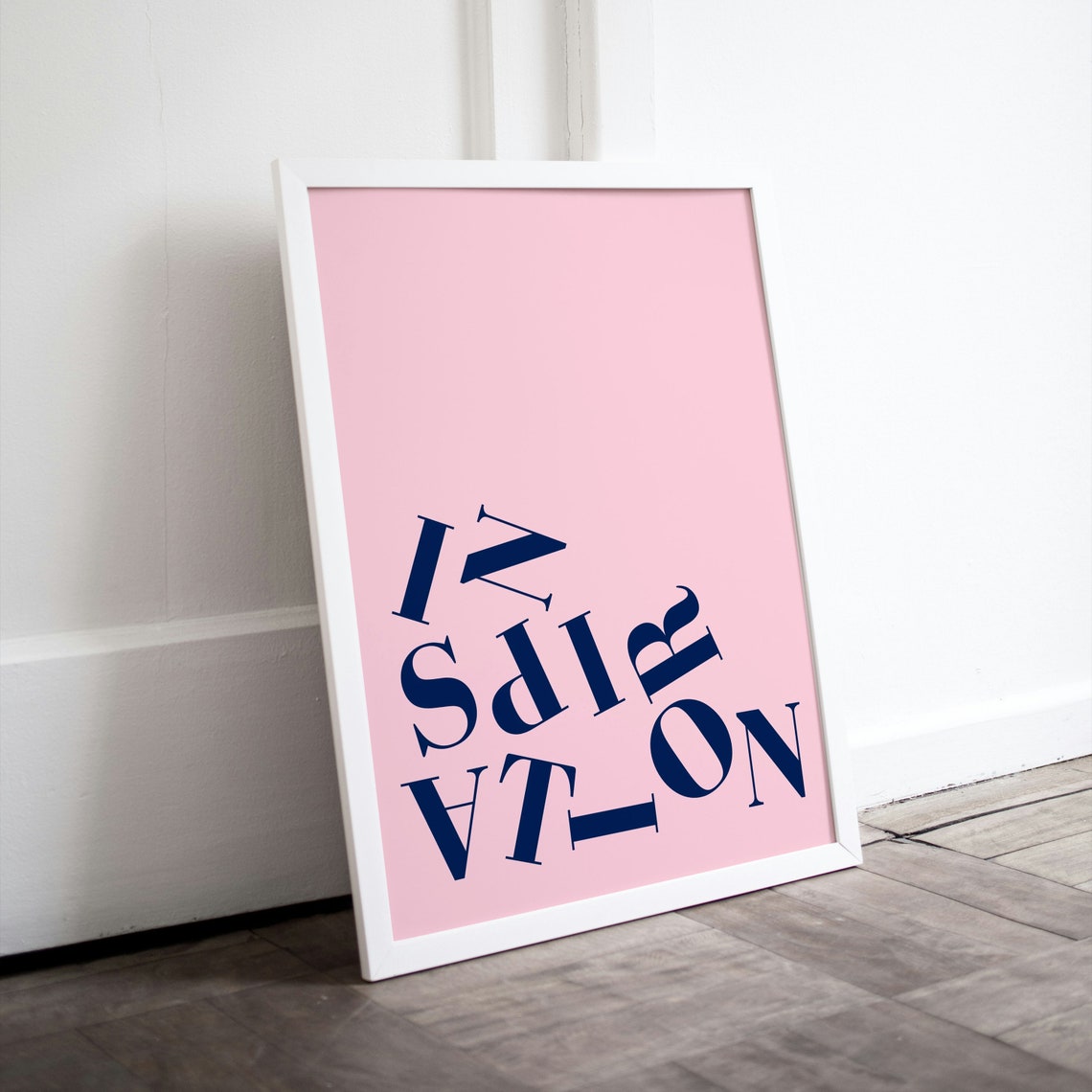 Inspiration Scrambled Typography Navy Pink Motivational Word Art Decor Poster - Image 3