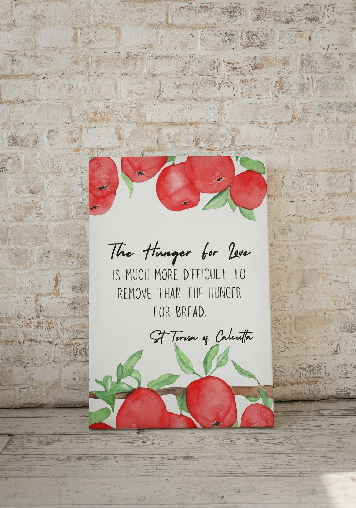 Hunger For Love Harder Than Hunger Bread St Teresa Apple Quote Poster - Image 3