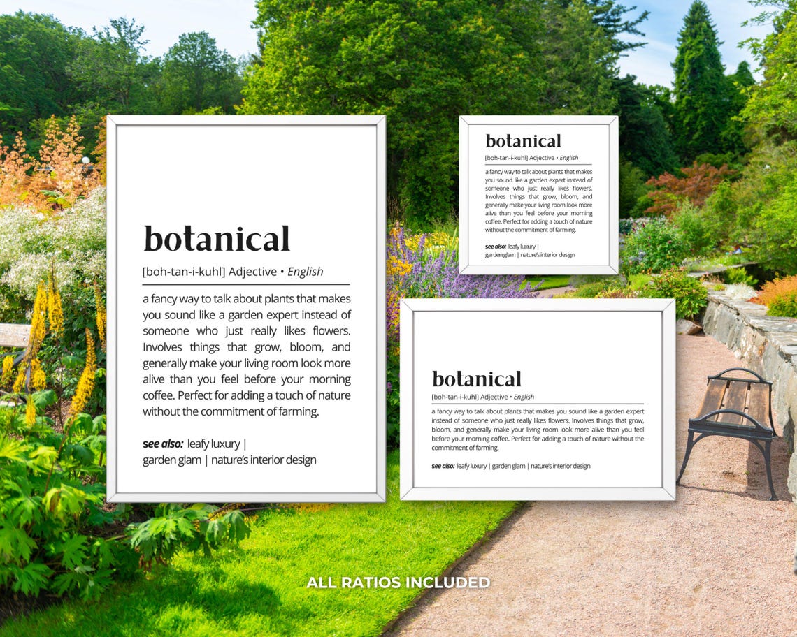 Botanical Definition Plant Lover Humor Garden Dictionary Wall Art - Image 3