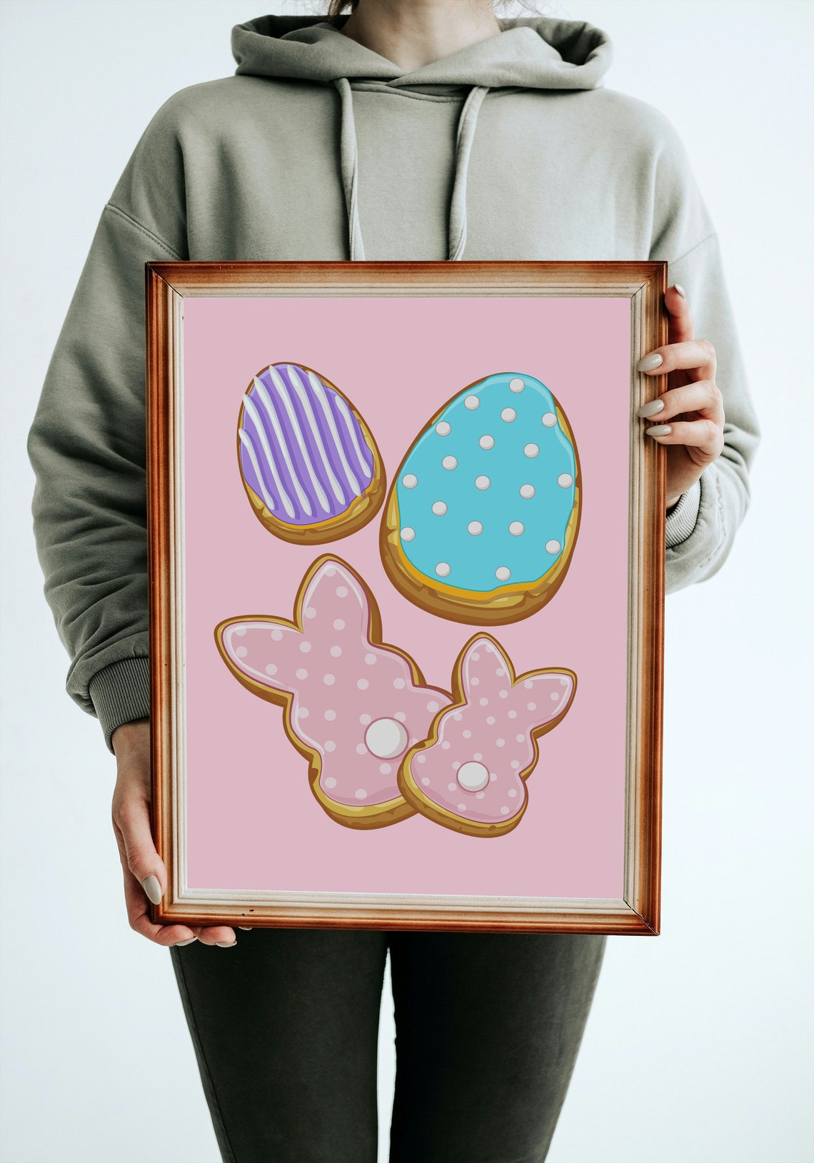 Easter Cookies Pink Iced Bunny Egg Treats Baking Wall Poster - Image 2
