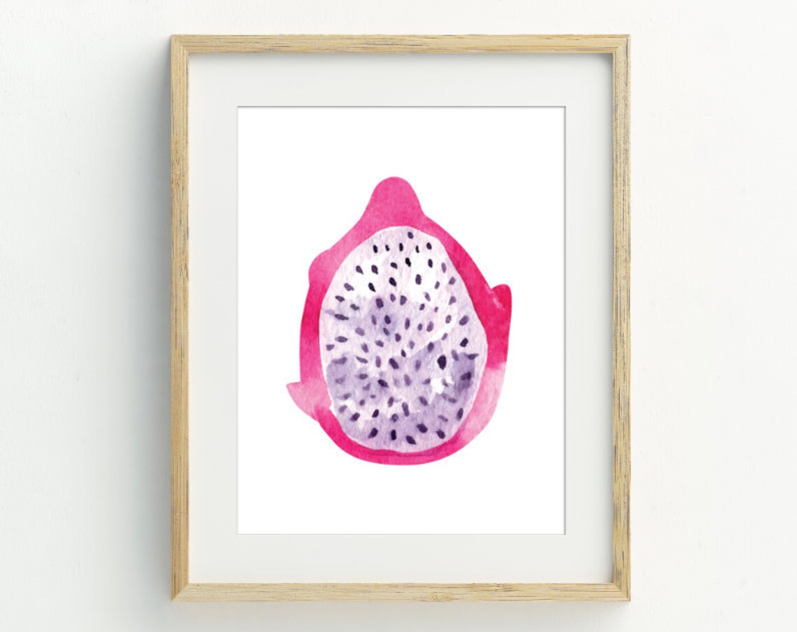 Dragonfruit Minimalist Art Print, Kitchen Wall Decor