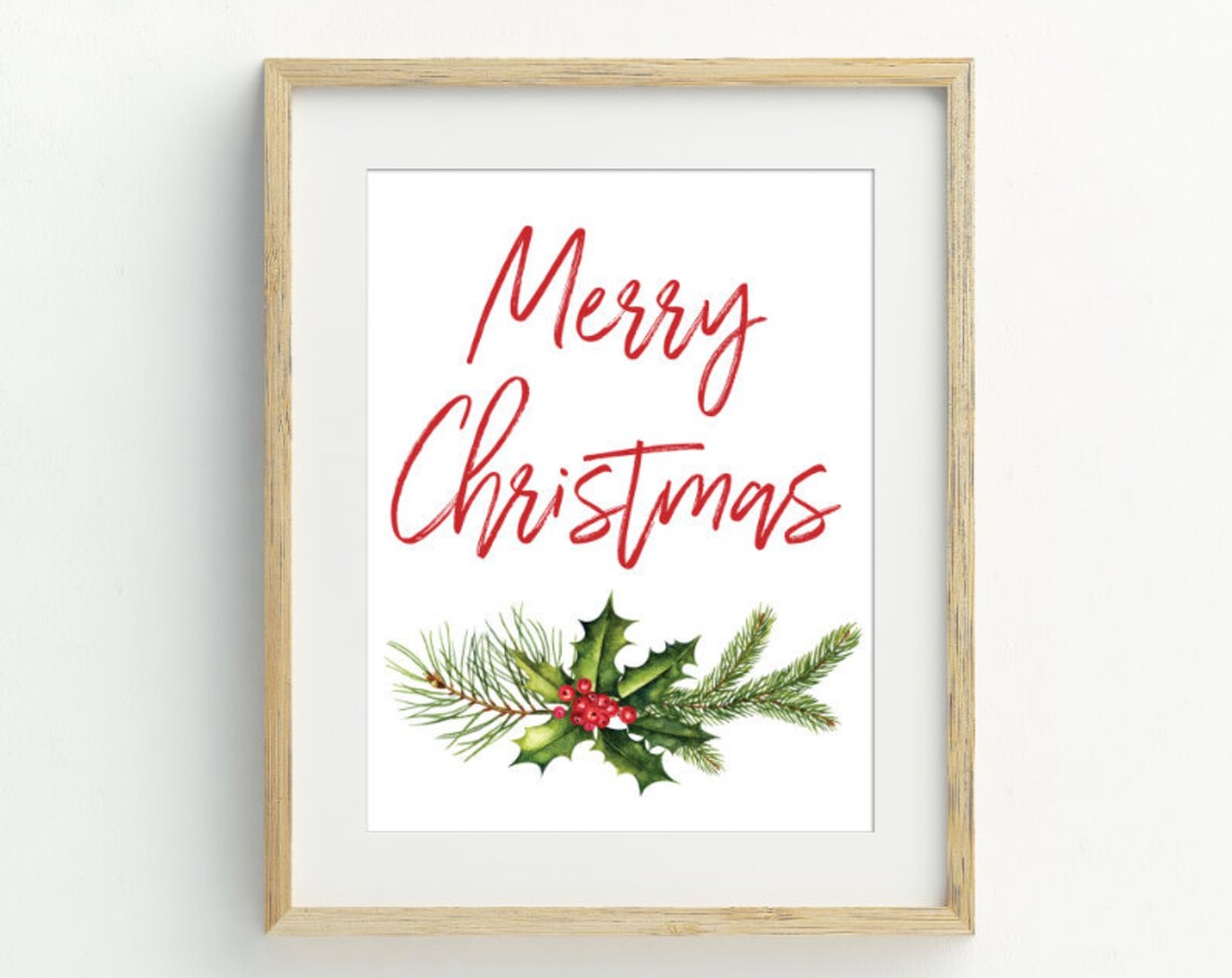 Merry Christmas Holiday Wall Art, Festive Decor