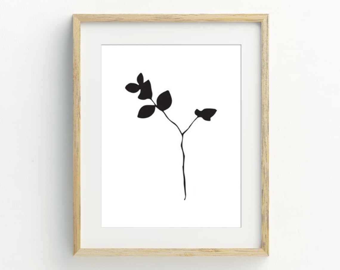 Minimalist Botanical Print, Black And White Art Print