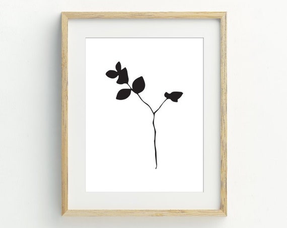 Minimalist Botanical Print, Black And White Art Print