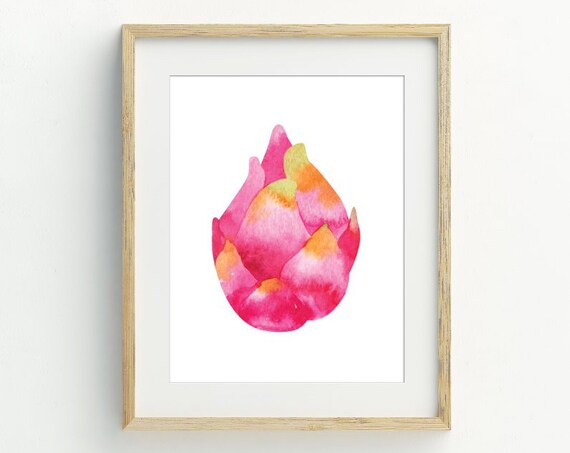 Dragonfruit Print Kitchen Wall Art Dragonfruit Minimalist Wall Art Tropical Fruit Print 5x7 8x10 11x14
