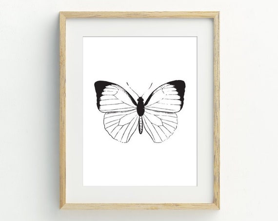 Butterfly Monochrome Butterfly Art Prints Minimalist Home Black And White Wall Art Monochrome Decor 5x7 8x10 11x14