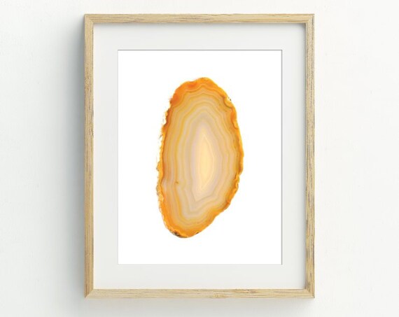 Yellow Agate Print, Agate Slice Geode Art Print