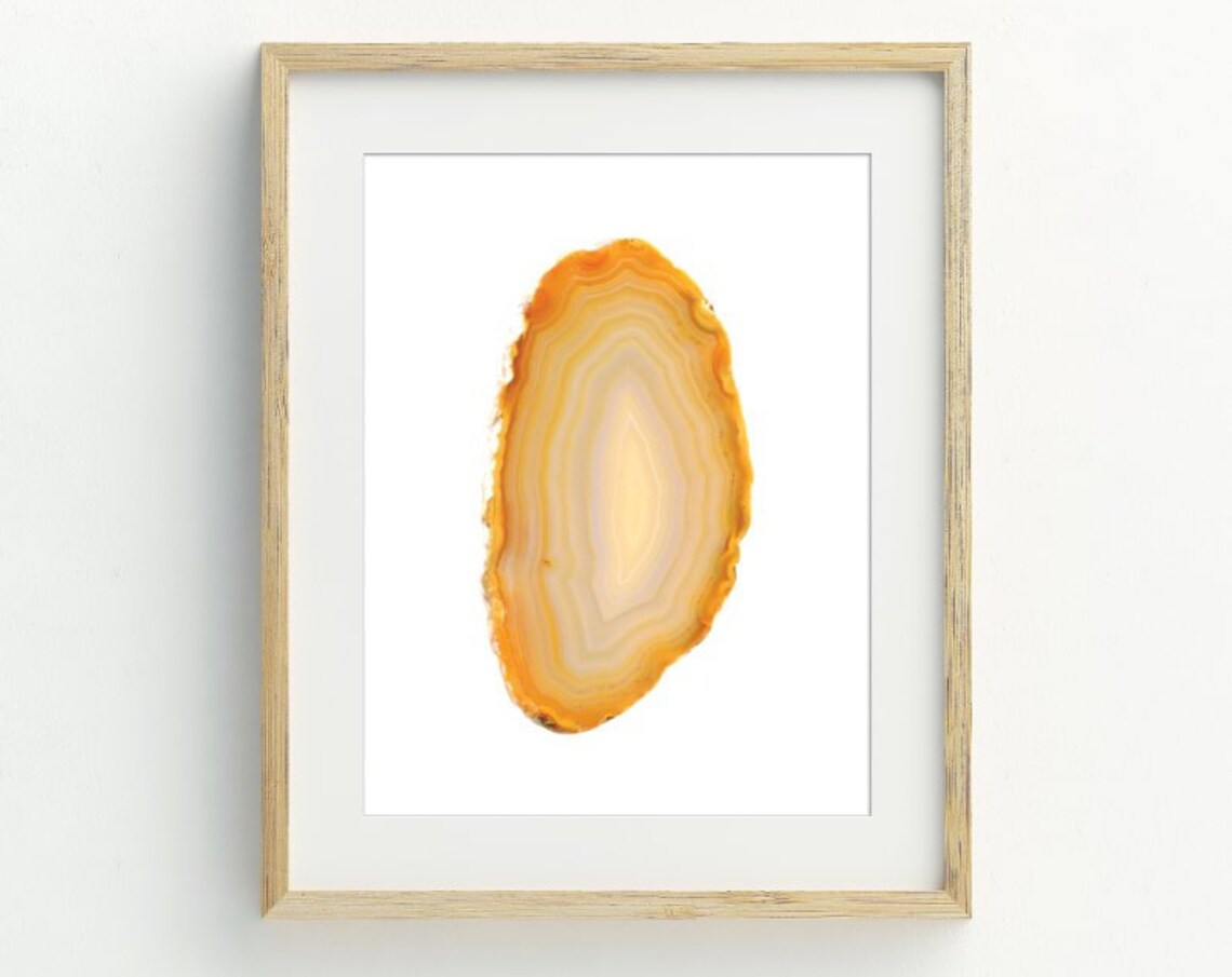 Yellow Agate Print, Agate Slice Geode Art Print