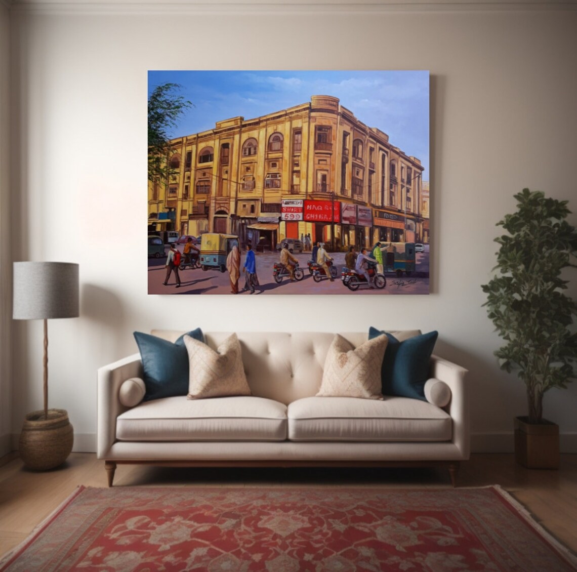Old Karachi City Travel Poster, Oil-Painting Style - Image 2