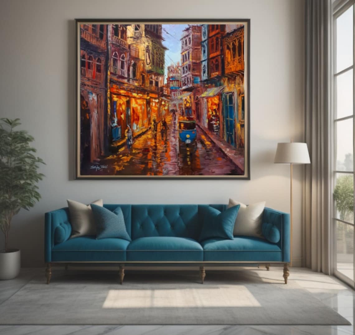 Indian Art Pakistani City Mid-Century Modern Art Print - Image 3