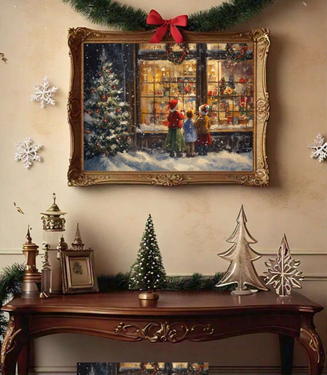 Christmas Tree Snowy Winter Wall Art Print - Image 2