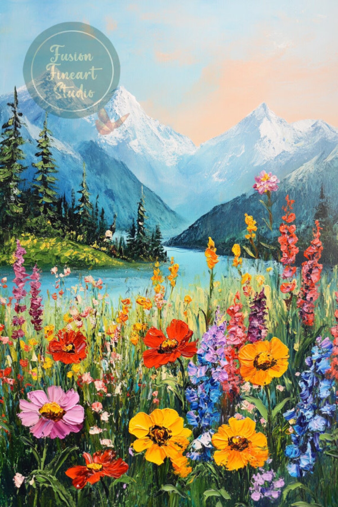 Wildflower Print Botanical Mountain Art Print - Image 3