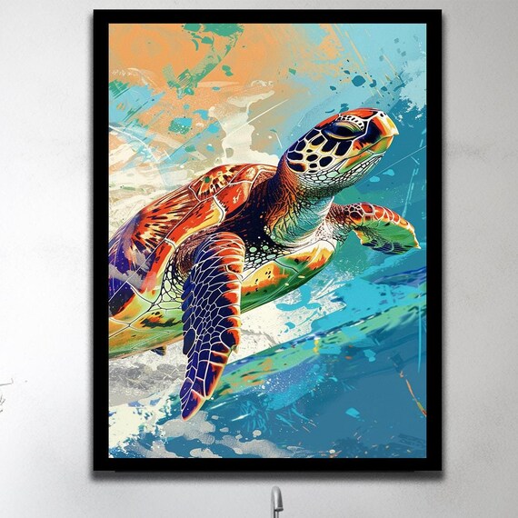 Sea Turtle Sea Wall Art Art Turtle Gifts Art Print Turtle Decor Ocean Print Ocean Prints Home Decor Office Decor Animal Prints
