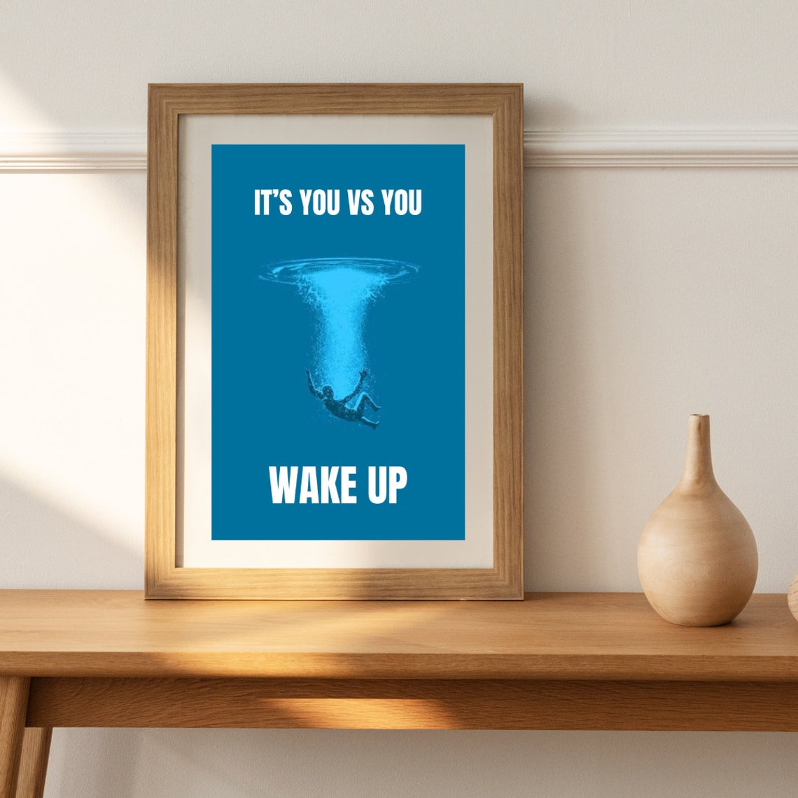 Its You Vs You Wake Up Diver Underwater Motivational Art Poster - Image 3