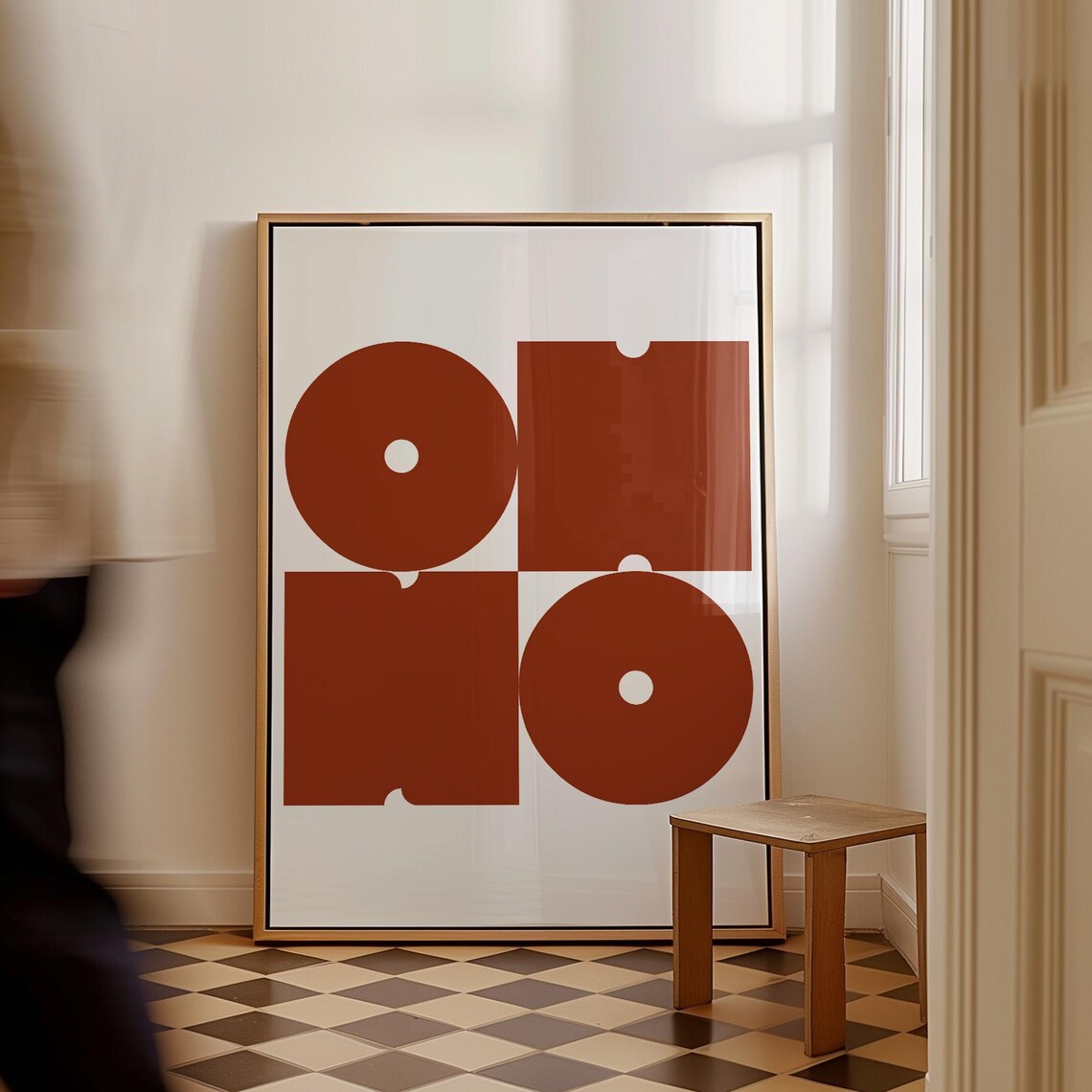 Oh No Bold Geometric Terracotta Lettering Minimalist Art Poster
