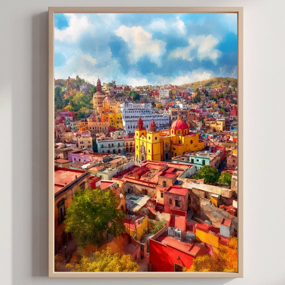 Guanajuato Mexico Watercolor Print Travel Art Poster