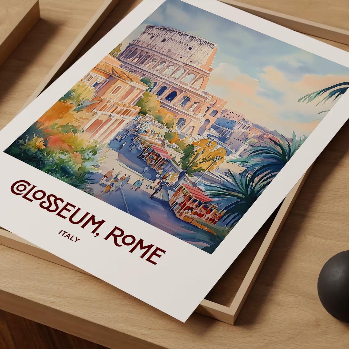 Colosseum Rome Italy Ancient Landmark Watercolor Travel Poster - Image 2