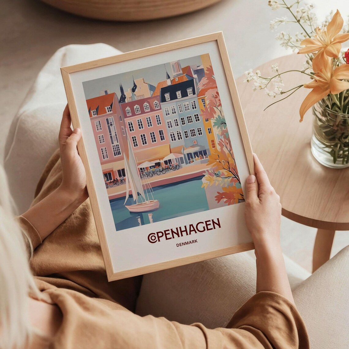 Copenhagen Denmark Nyhavn Harbor Colorful Houses Sailboat Poster - Image 5