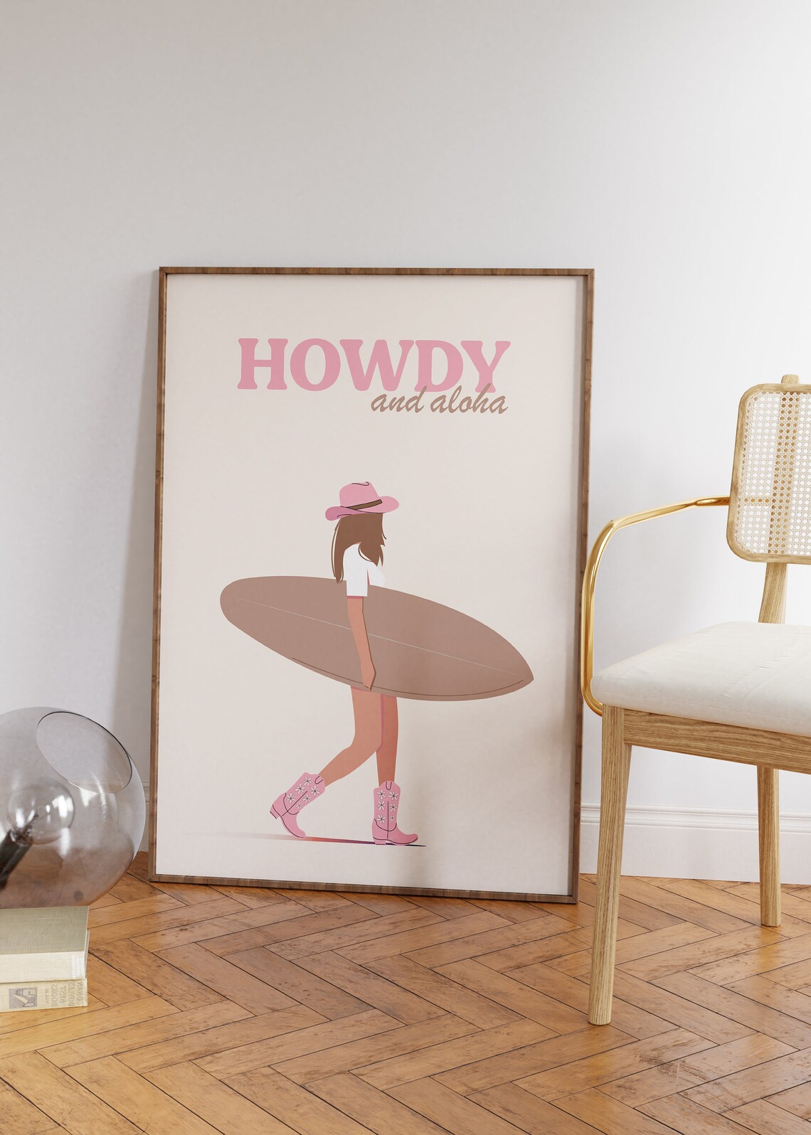 Coastal Cowgirl Howdy Girly Surf Girl Art Print