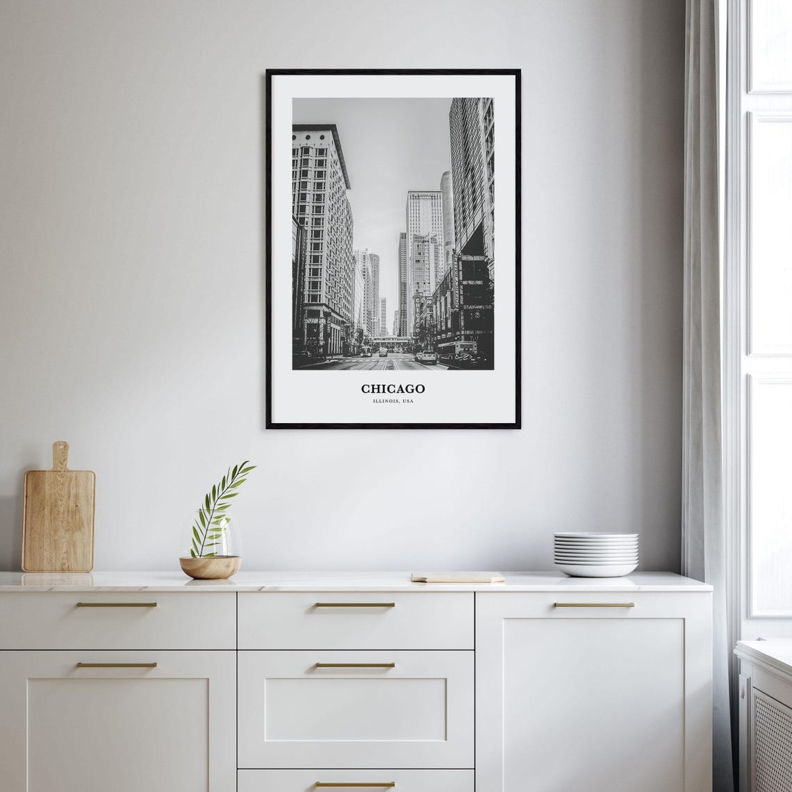 Chicago Illinois Downtown Skyscraper Street Canyon View Poster - Image 2