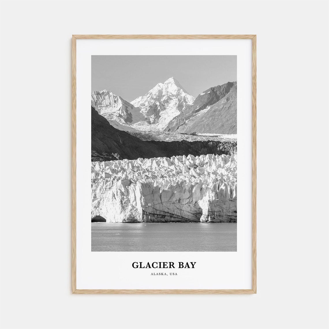 Glacier Bay Alaska Snowy Mountains Tidewater Glacier Photo Poster