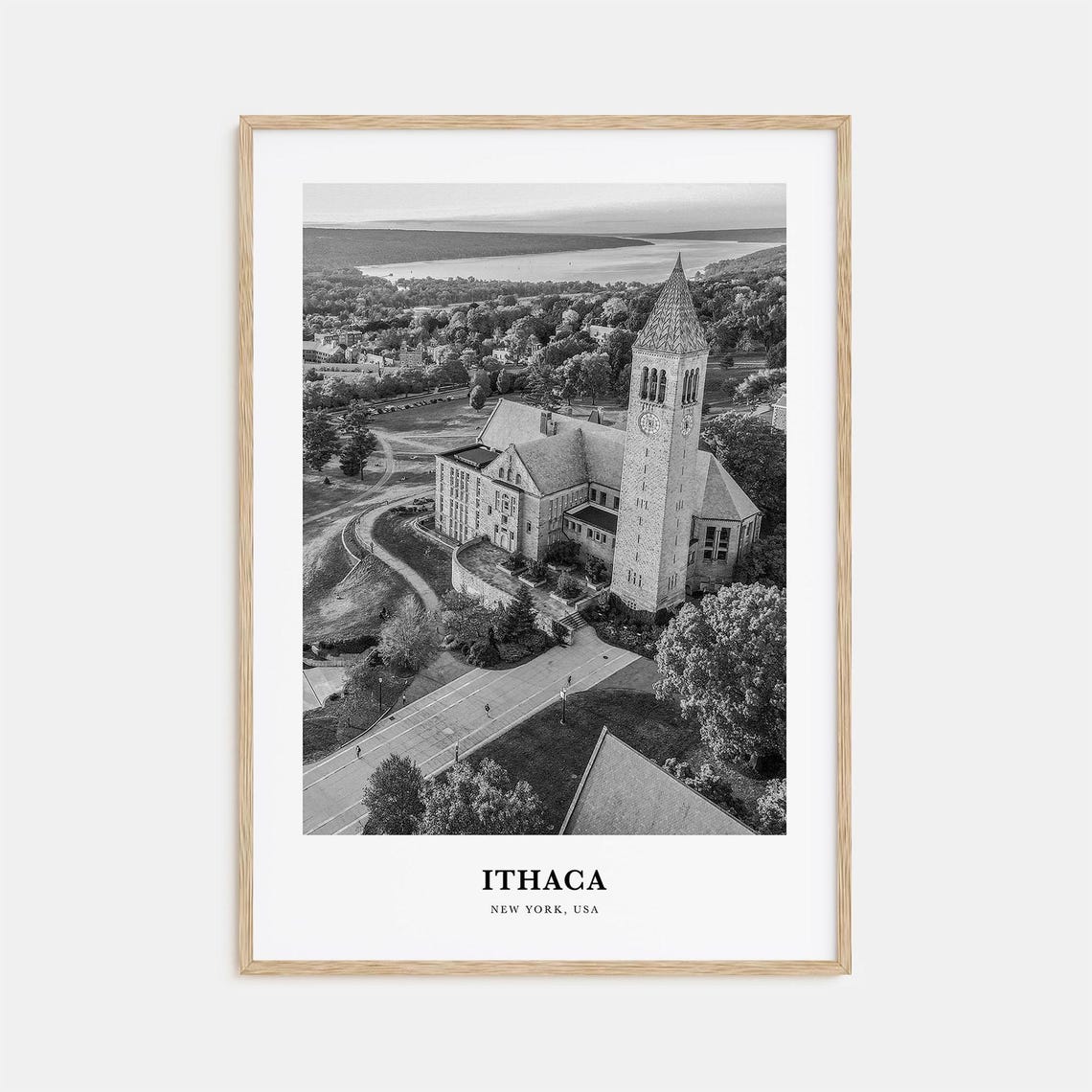 Ithaca New York Historic University Clock Tower Aerial Poster